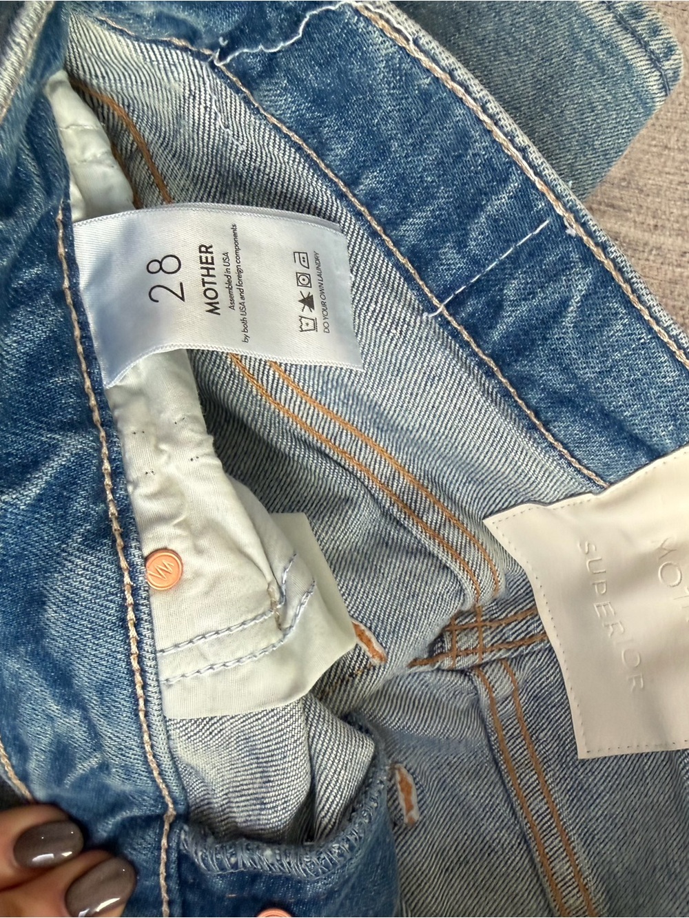 MOTHER Straight Leg Jeans in Light Blue Denim - Picture 3 of 3